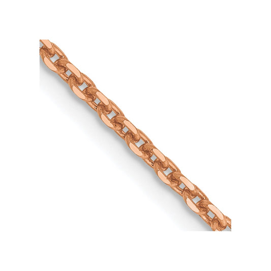 14K Rose Gold 16 inch 1.65mm Diamond-cut Cable with Lobster Clasp Chain