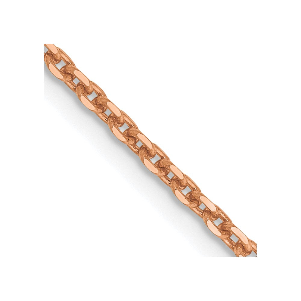 14K Rose Gold 18 inch 1.65mm Diamond-cut Cable with Lobster Clasp Chain