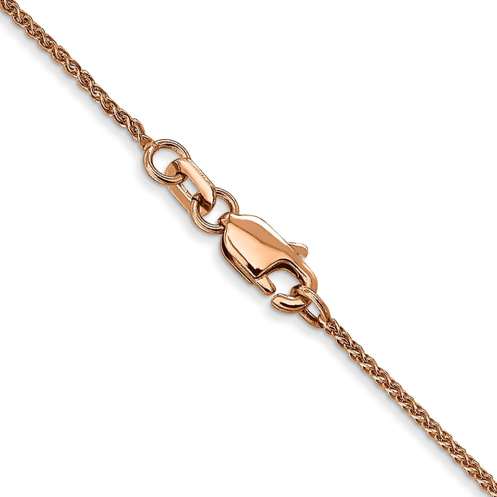 14K Rose Gold 22 inch 1.05mm Diamond-cut Spiga with Spring Ring Clasp Chain