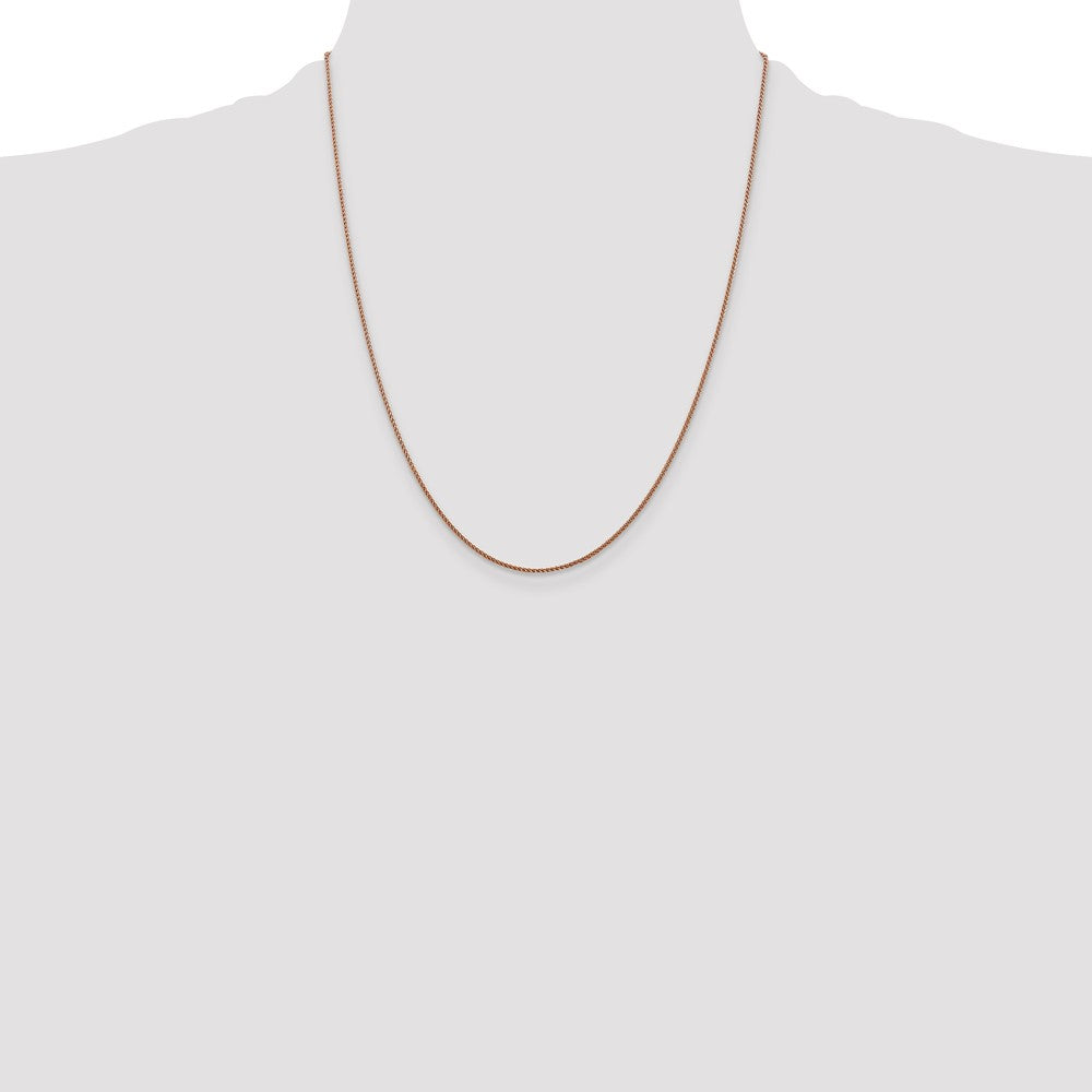 14K Rose Gold 22 inch 1.05mm Diamond-cut Spiga with Spring Ring Clasp Chain