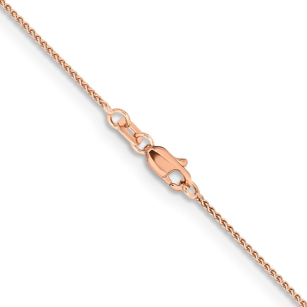 14K Rose Gold 30 inch 1mm Solid Polished Spiga with Lobster Clasp Chain