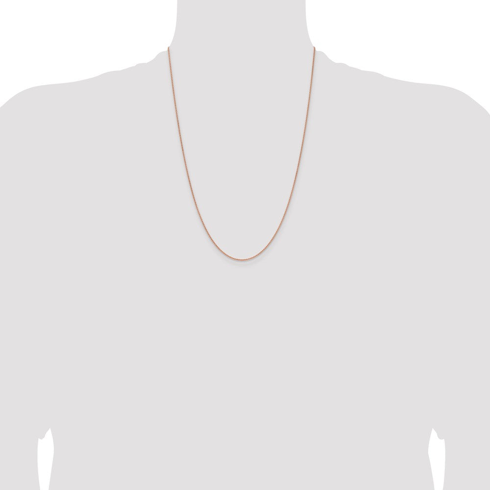 14K Rose Gold 24 inch 1.25mm Solid Polished Spiga with Lobster Clasp Chain