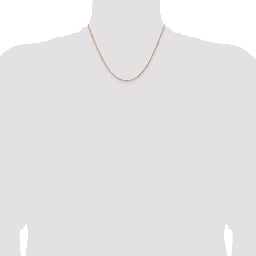 14K Rose Gold 18 inch 1.7mm Solid Polished Spiga with Lobster Clasp Chain