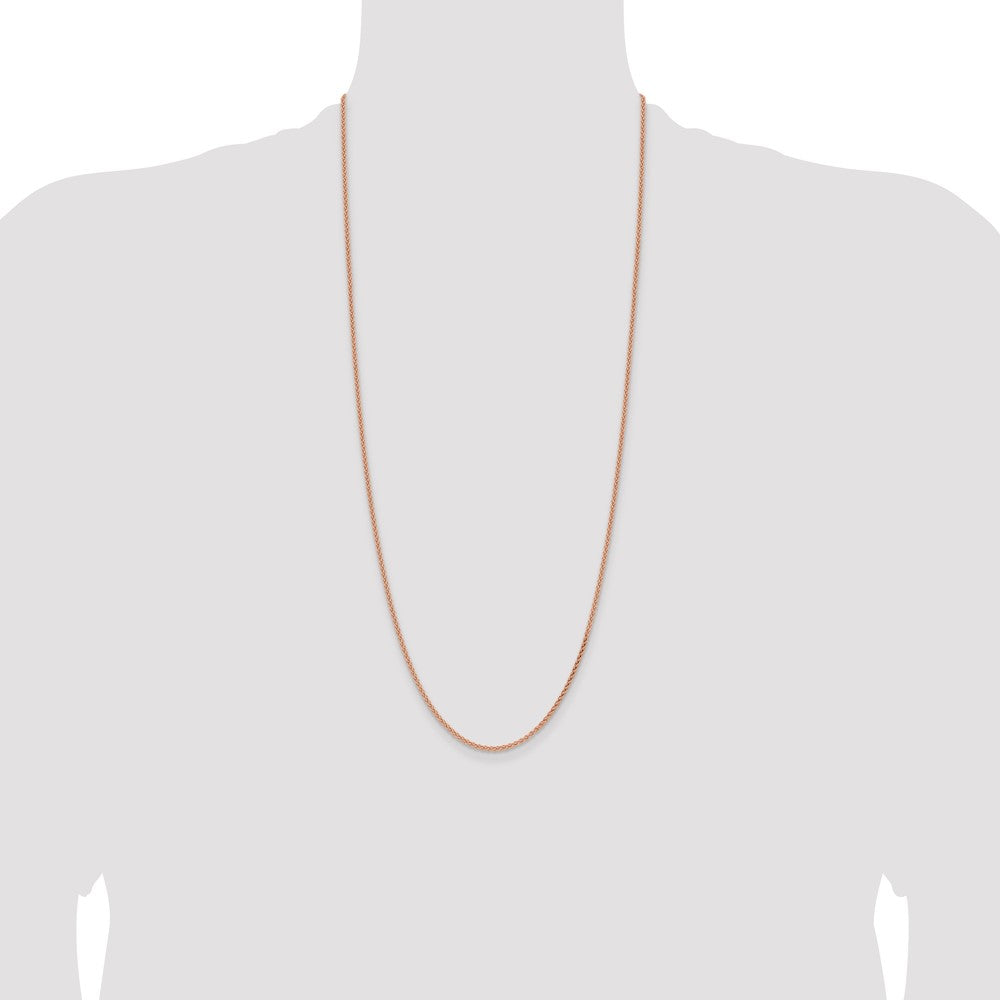 14K Rose Gold 30 inch 2.1mm Solid Polished Spiga with Lobster Clasp Chain
