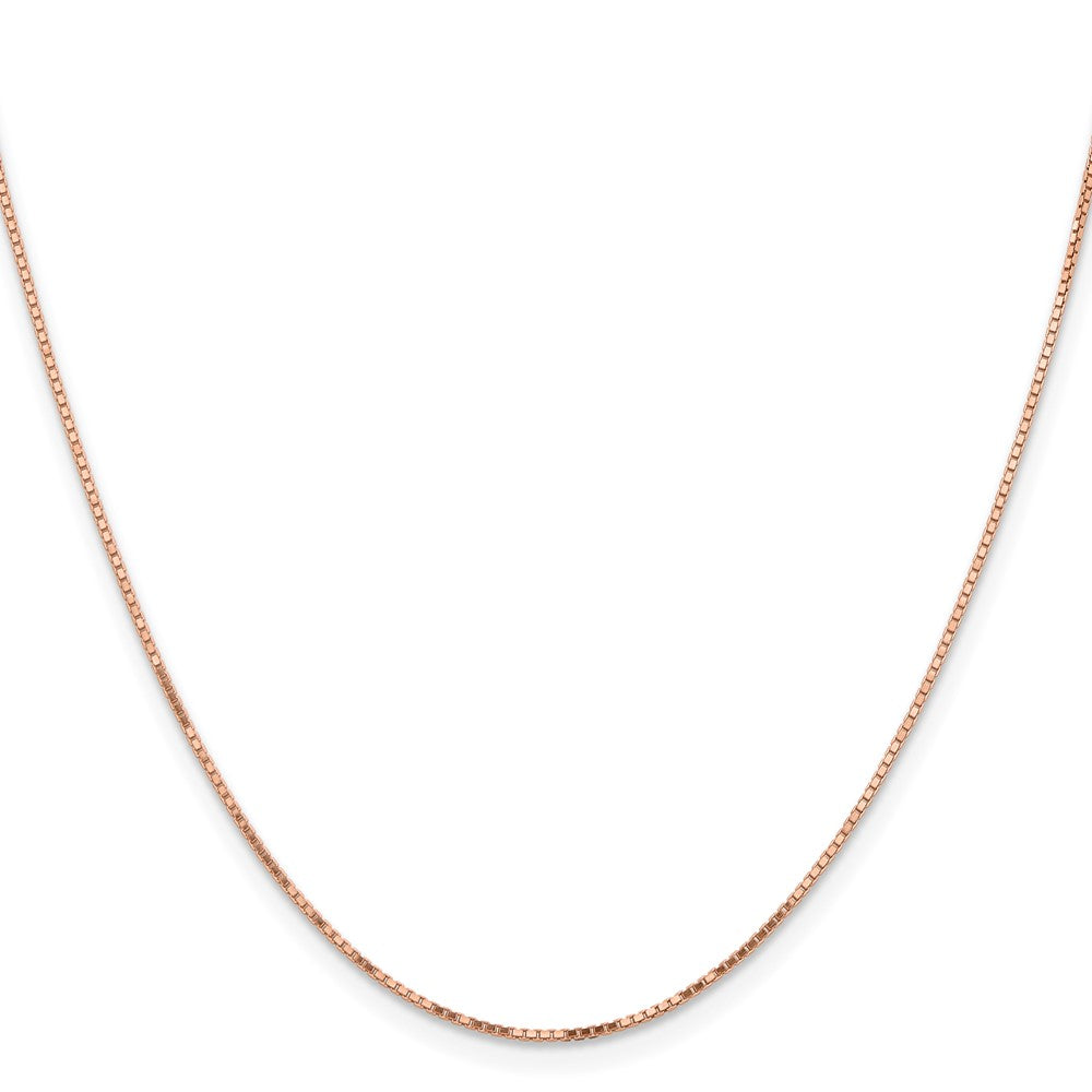 14K Rose Gold 20 inch .95mm Box Link with Lobster Clasp Chain
