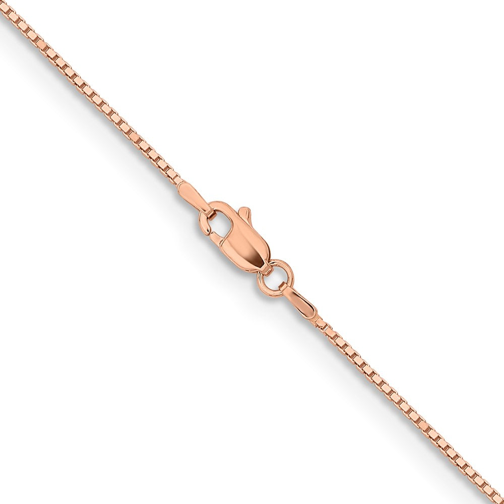 14K Rose Gold 20 inch .95mm Box Link with Lobster Clasp Chain
