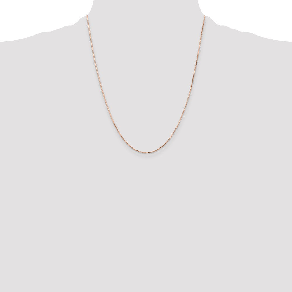 14K Rose Gold 22 inch .95mm Box Link with Lobster Clasp Chain