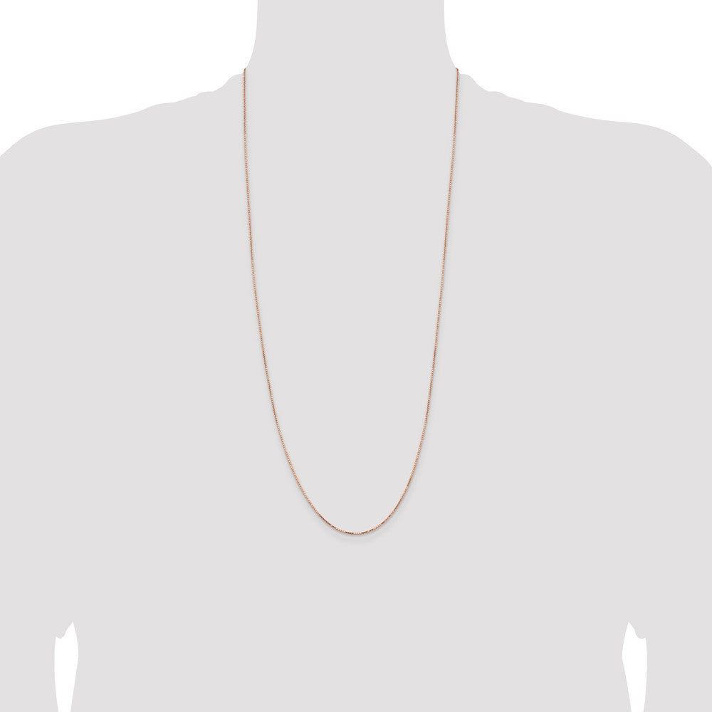 14K Rose Gold 30 inch .95mm Box Link with Lobster Clasp Chain