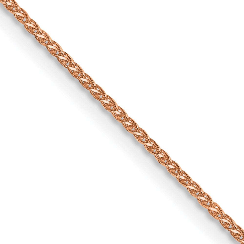 14K Rose Gold 22 inch 1.05mm Diamond-cut Spiga with Spring Ring Clasp Chain