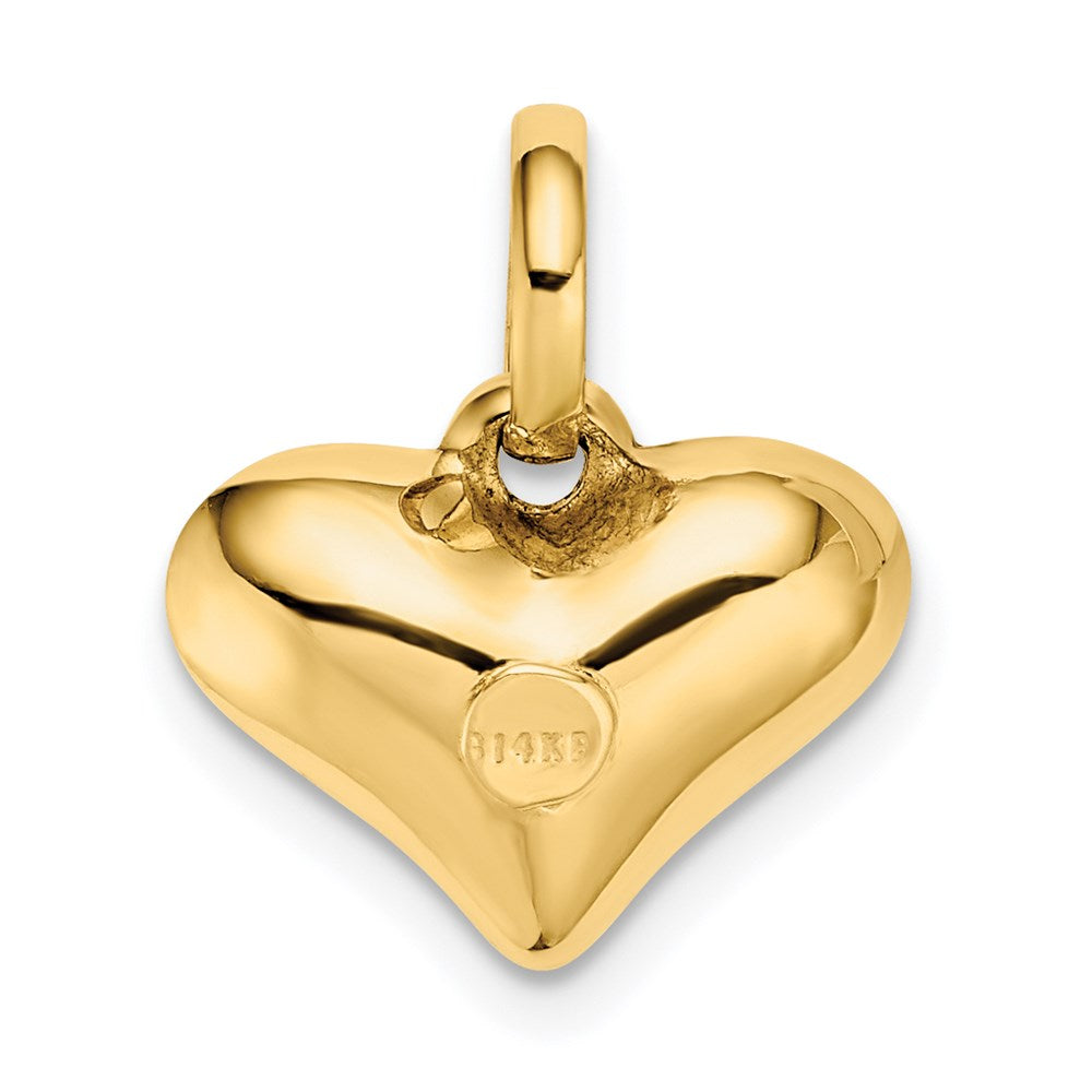 14K Polished 3-D Puffed Heart Pendant