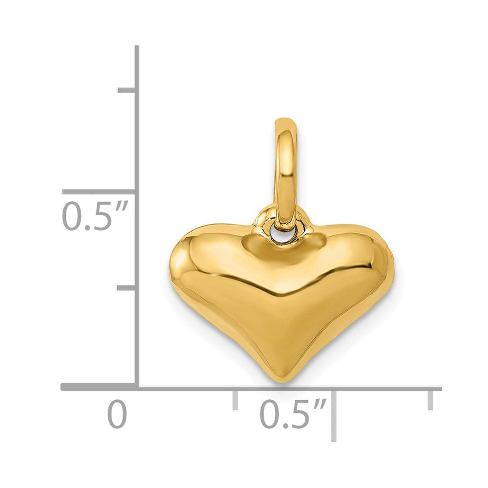 14K Polished 3-D Puffed Heart Pendant