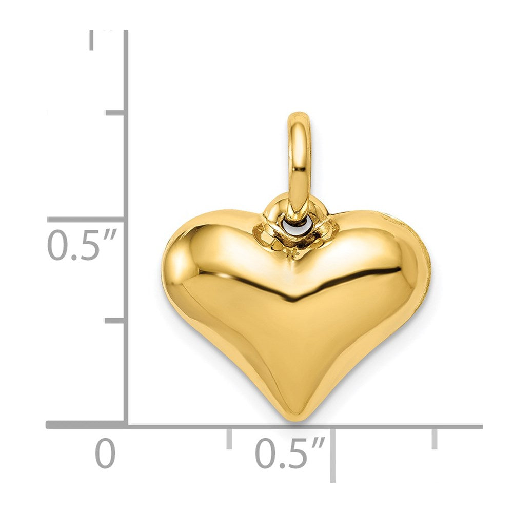 14K Polished 3-D Puffed Heart Pendant