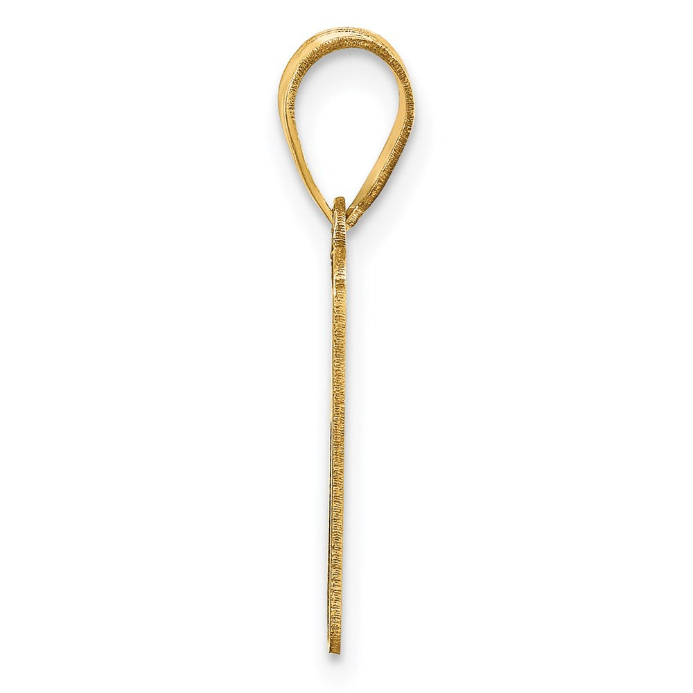 14k Brushed Border Script Number 1 Pendant