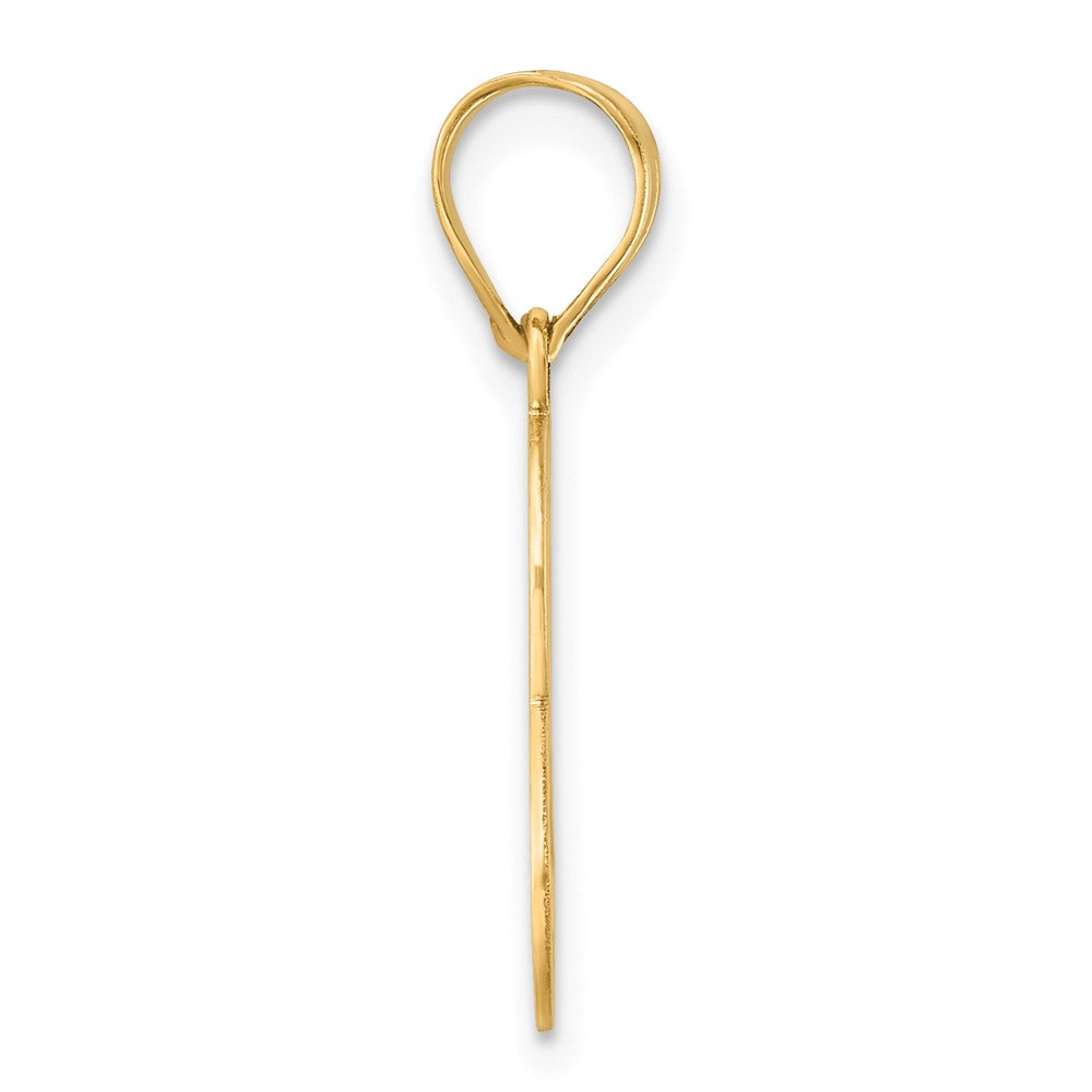 14k Brushed Border Script Number 8 Pendant