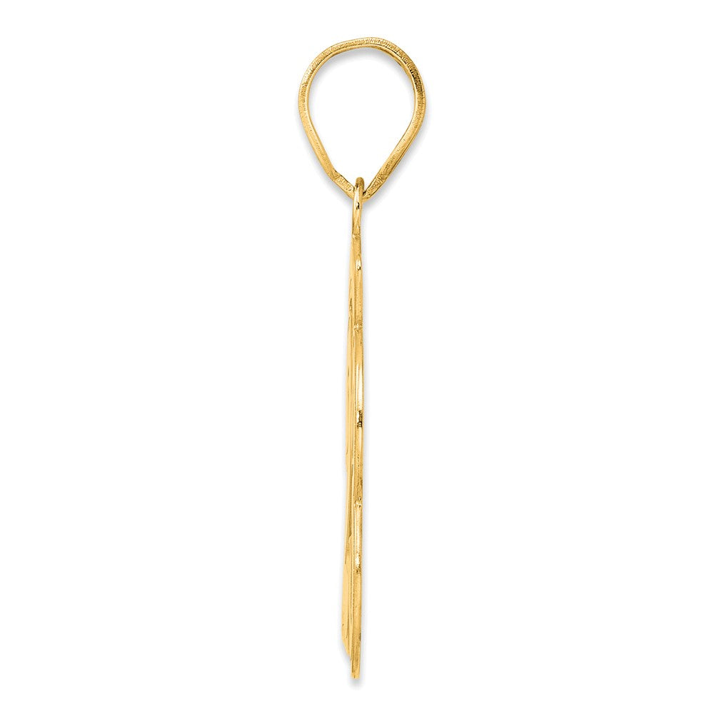 14k Brushed Border Script Number 23 Pendant