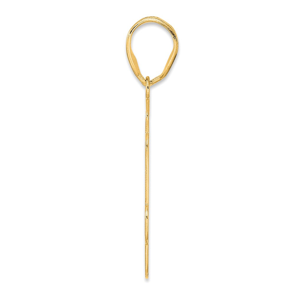 14k Brushed Border Script Number 24 Pendant