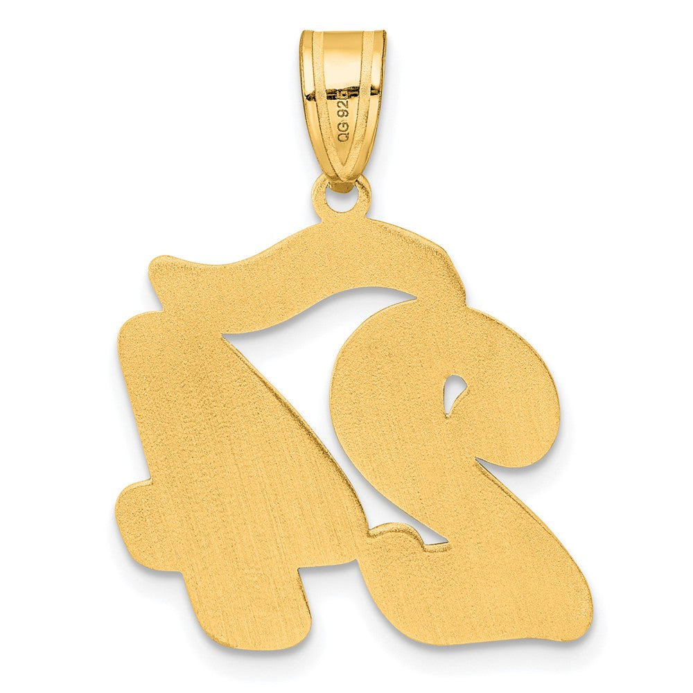 14k Brushed Border Script Number 24 Pendant