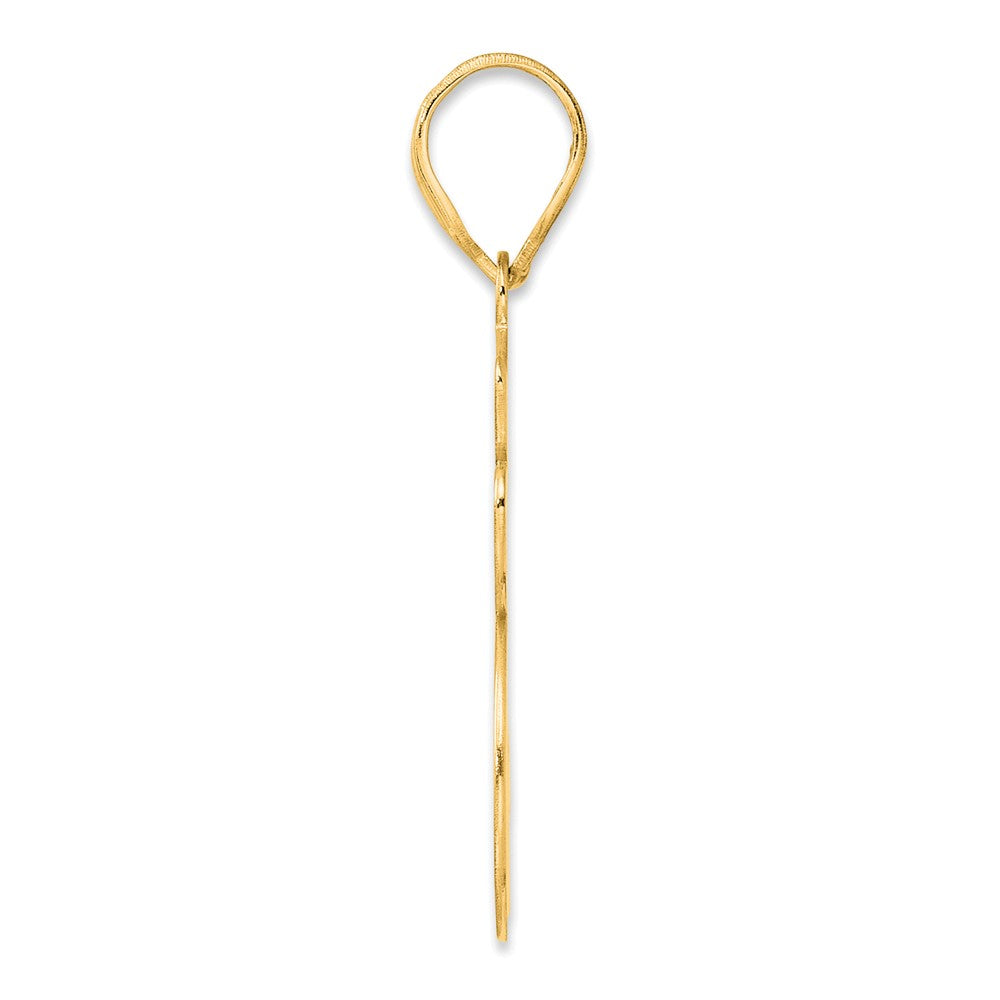14k Brushed Border Script Number 25 Pendant