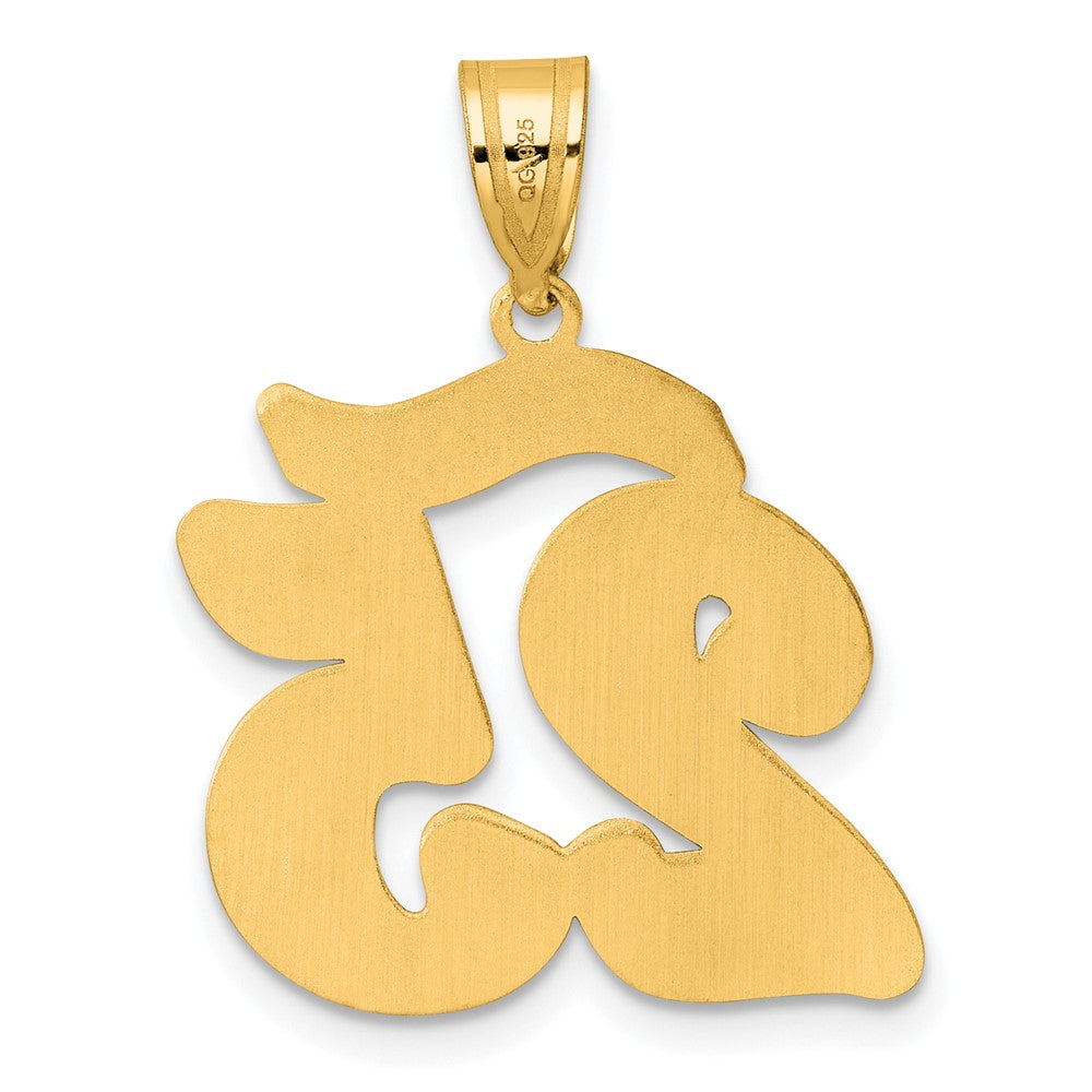 14k Brushed Border Script Number 25 Pendant