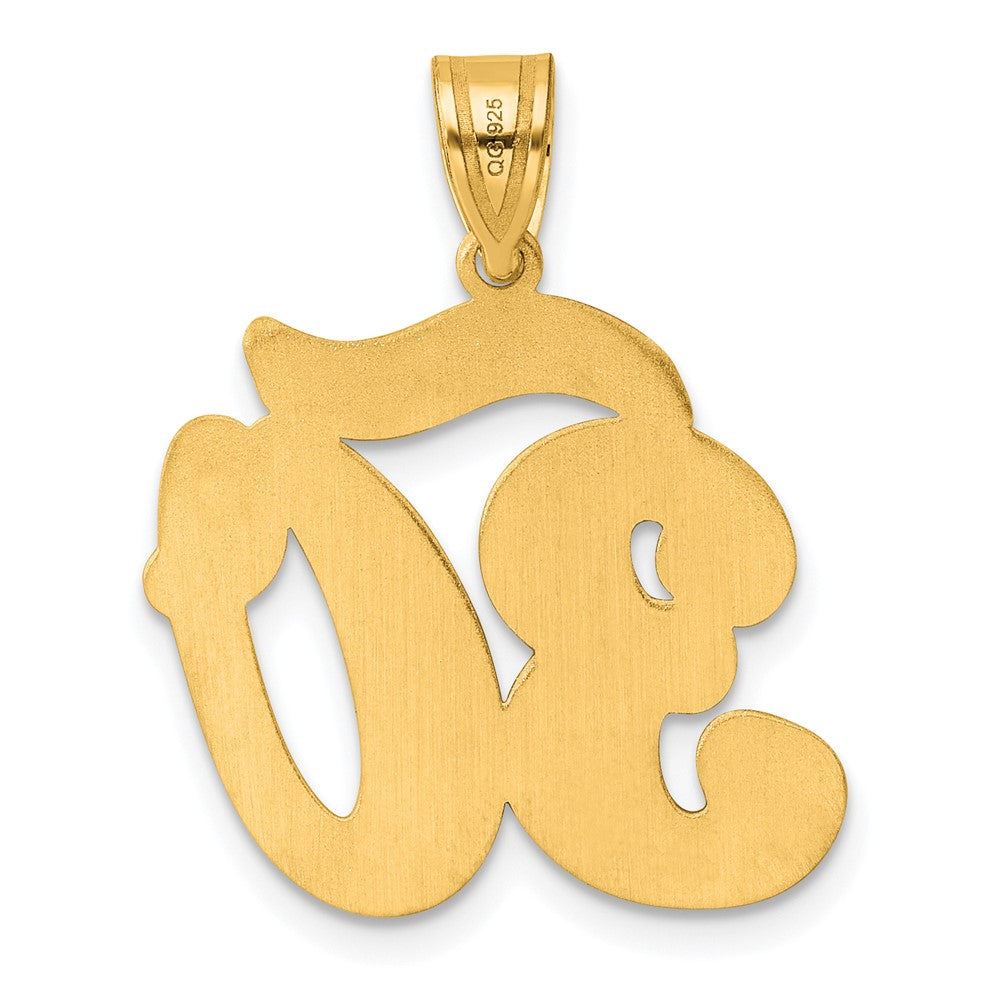 14k Brushed Border Script Number 30 Pendant