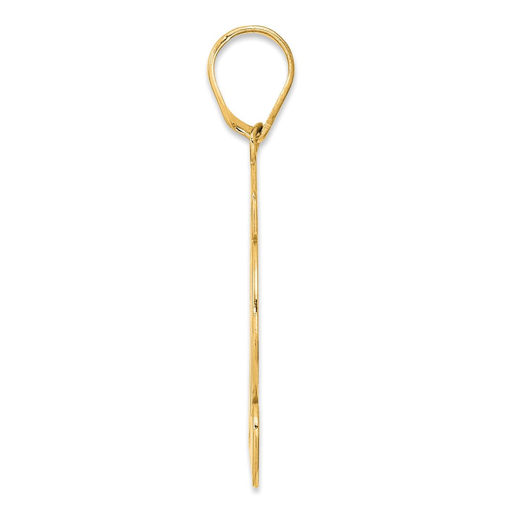 14k Brushed Border Script Number 32 Pendant