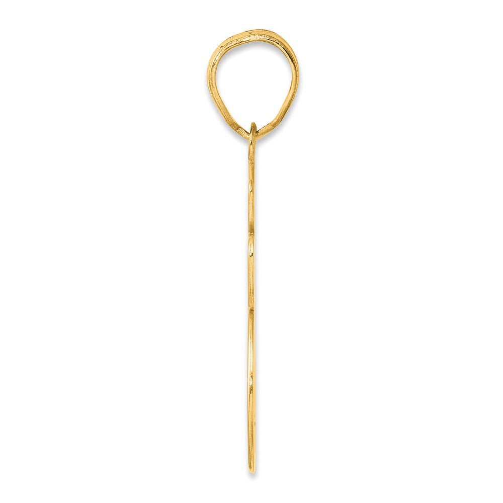 14k Brushed Border Script Number 35 Pendant