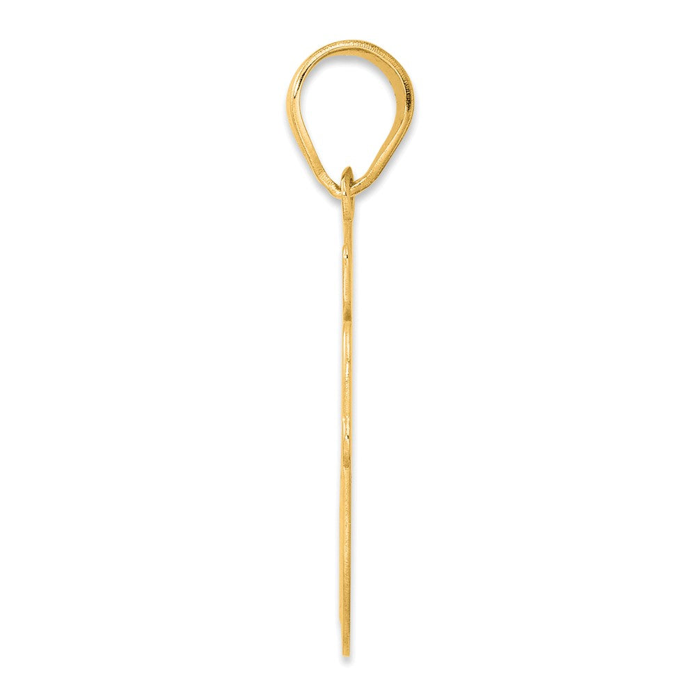 14k Brushed Border Script Number 40 Pendant