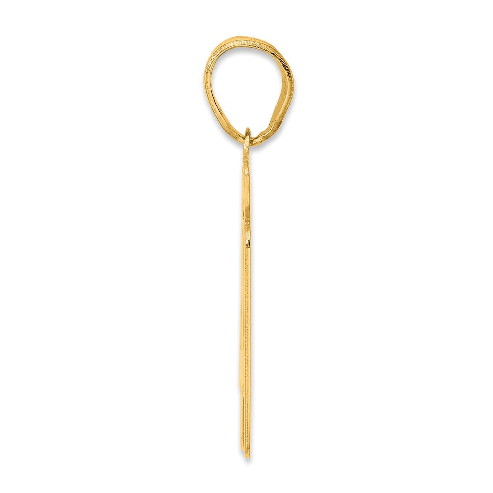 14k Brushed Border Script Number 41 Pendant