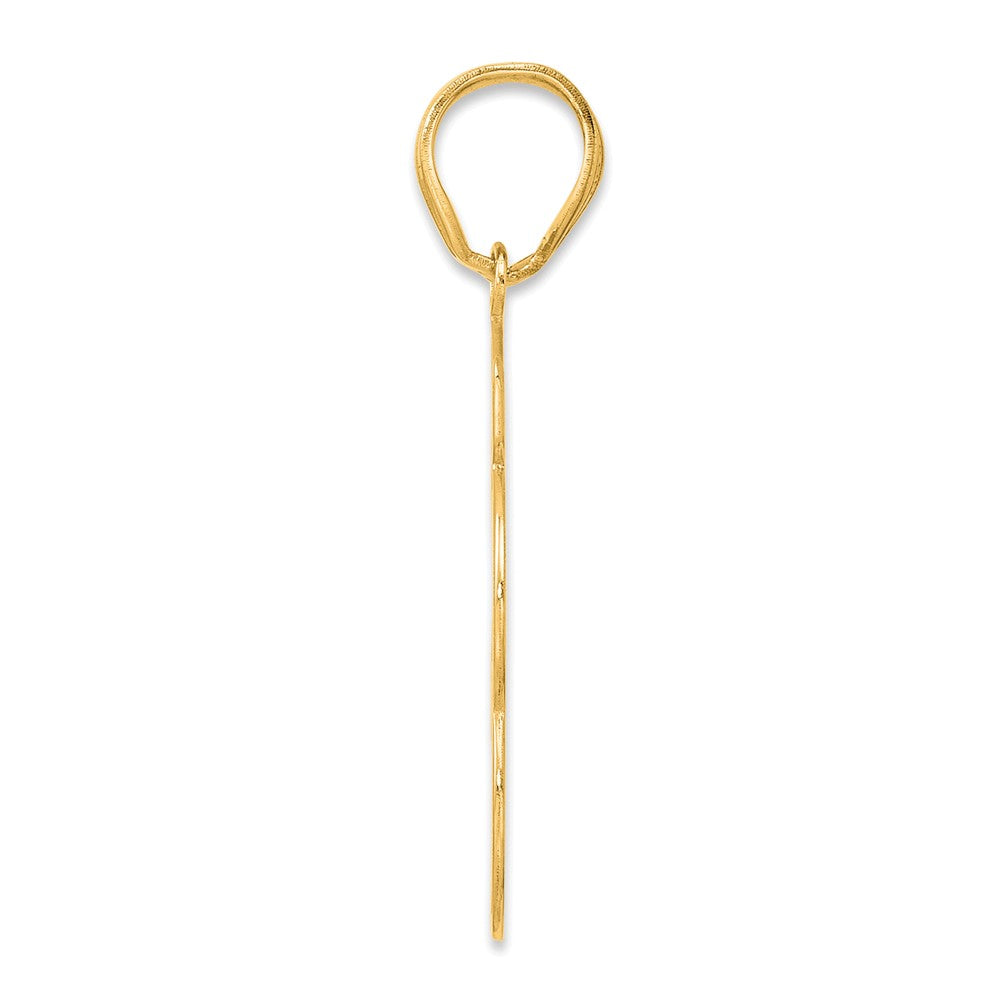 14k Brushed Border Script Number 43 Pendant
