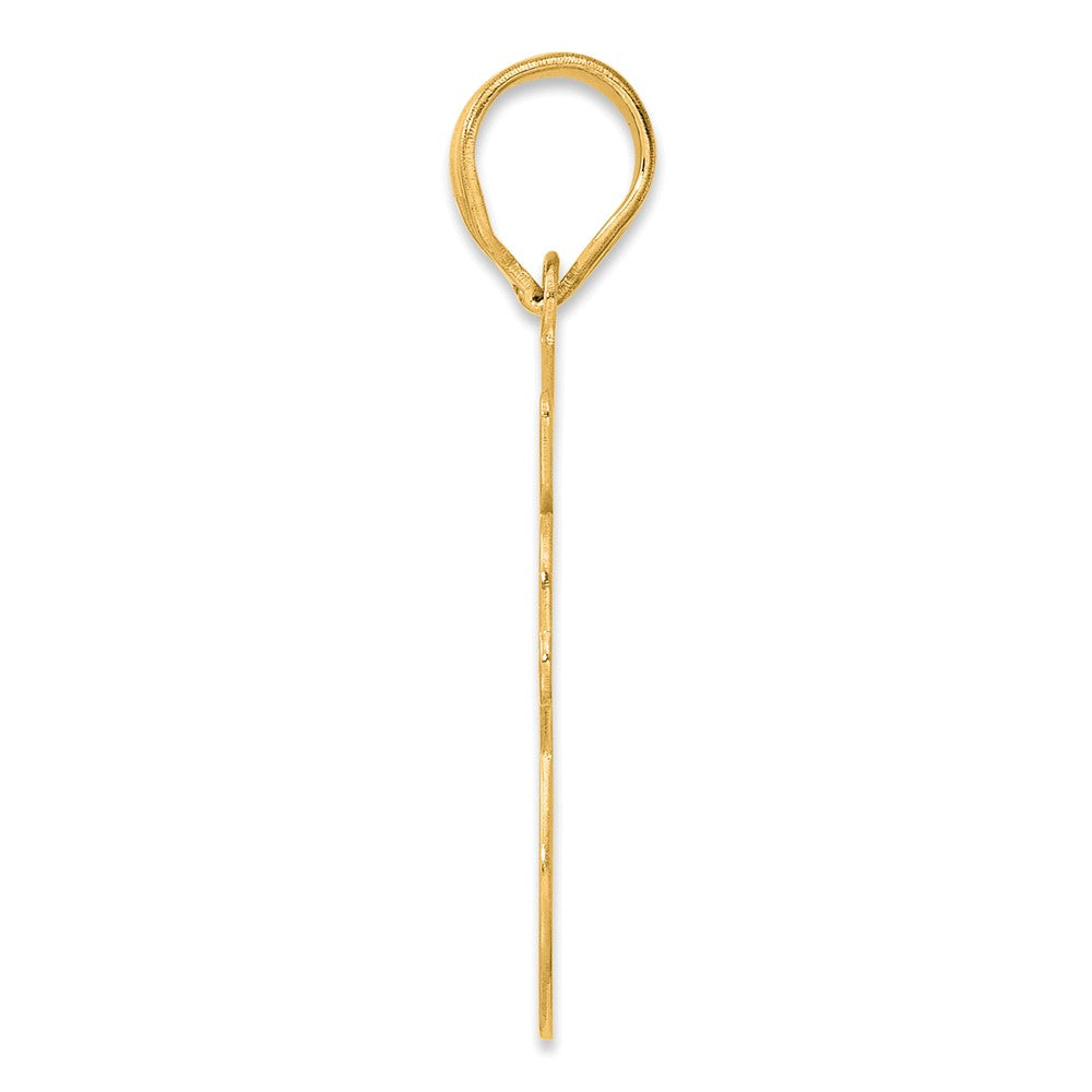 14k Brushed Border Script Number 48 Pendant