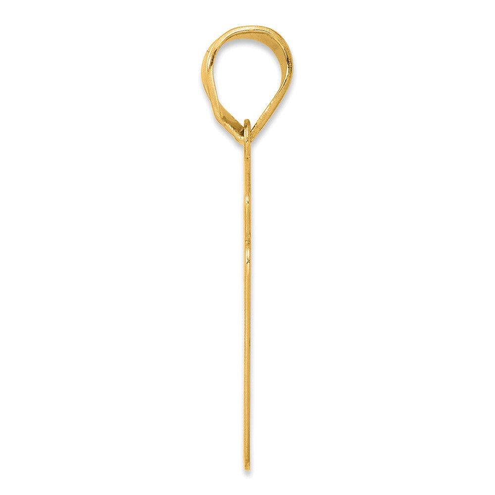 14k Brushed Border Script Number 51 Pendant