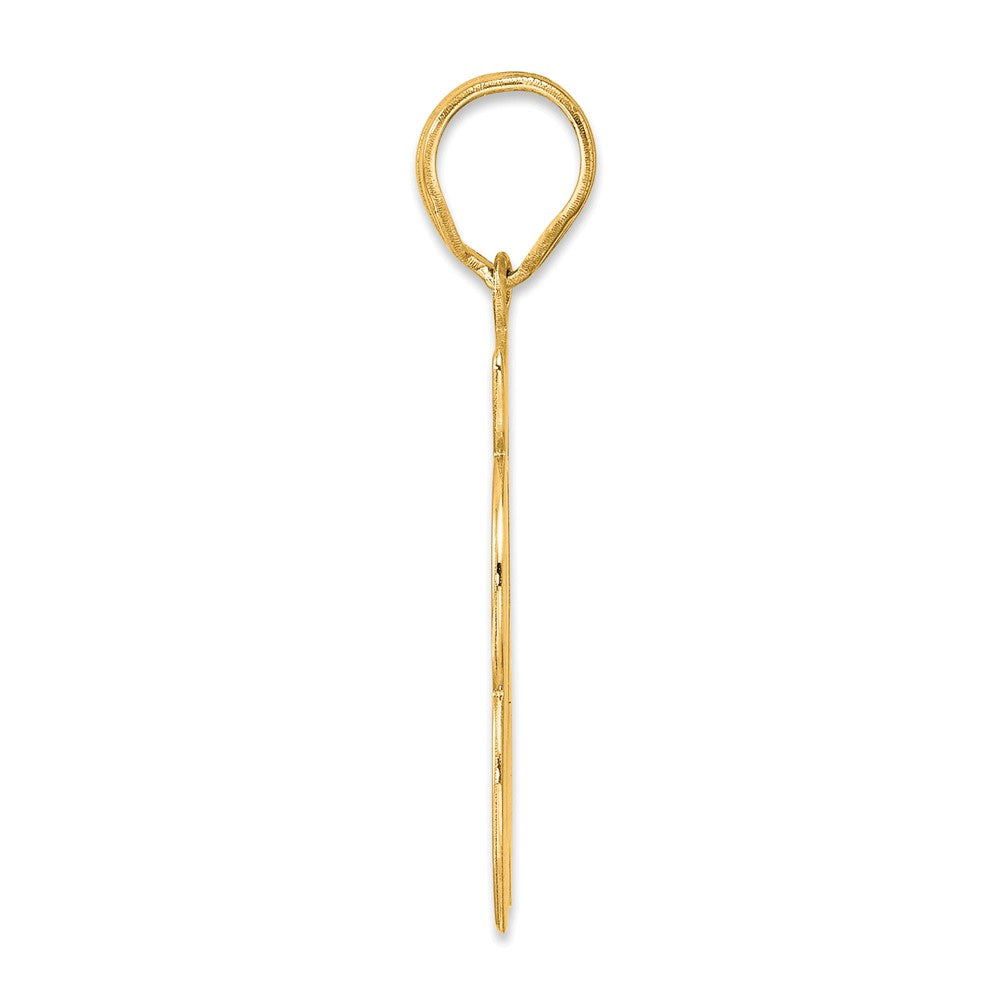 14k Brushed Border Script Number 63 Pendant