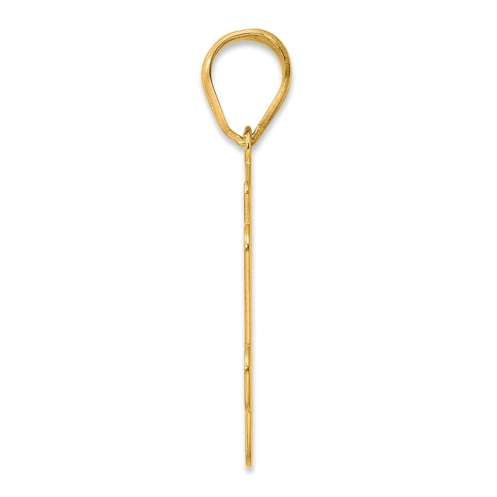 14k Brushed Border Script Number 64 Pendant