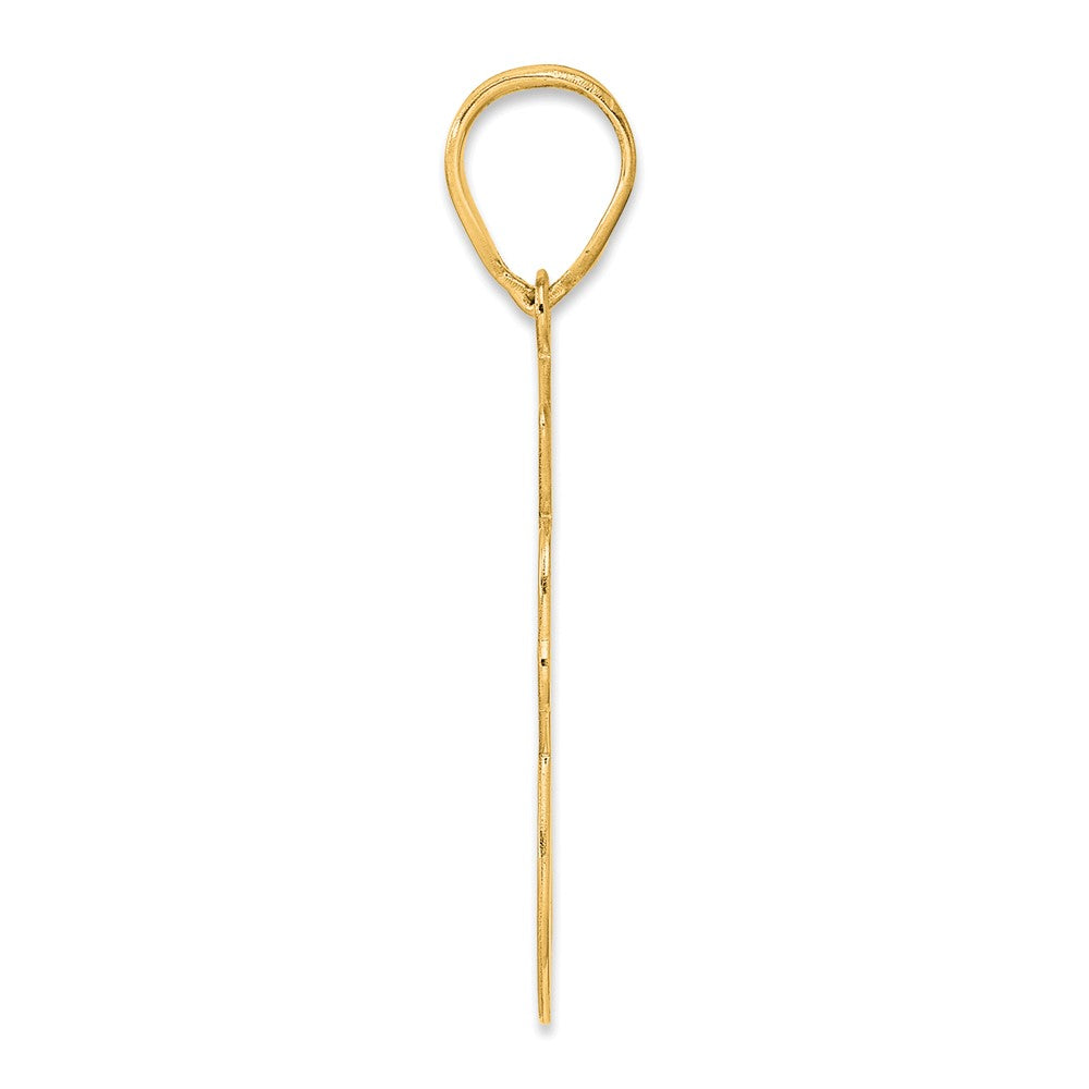 14k Brushed Border Script Number 68 Pendant