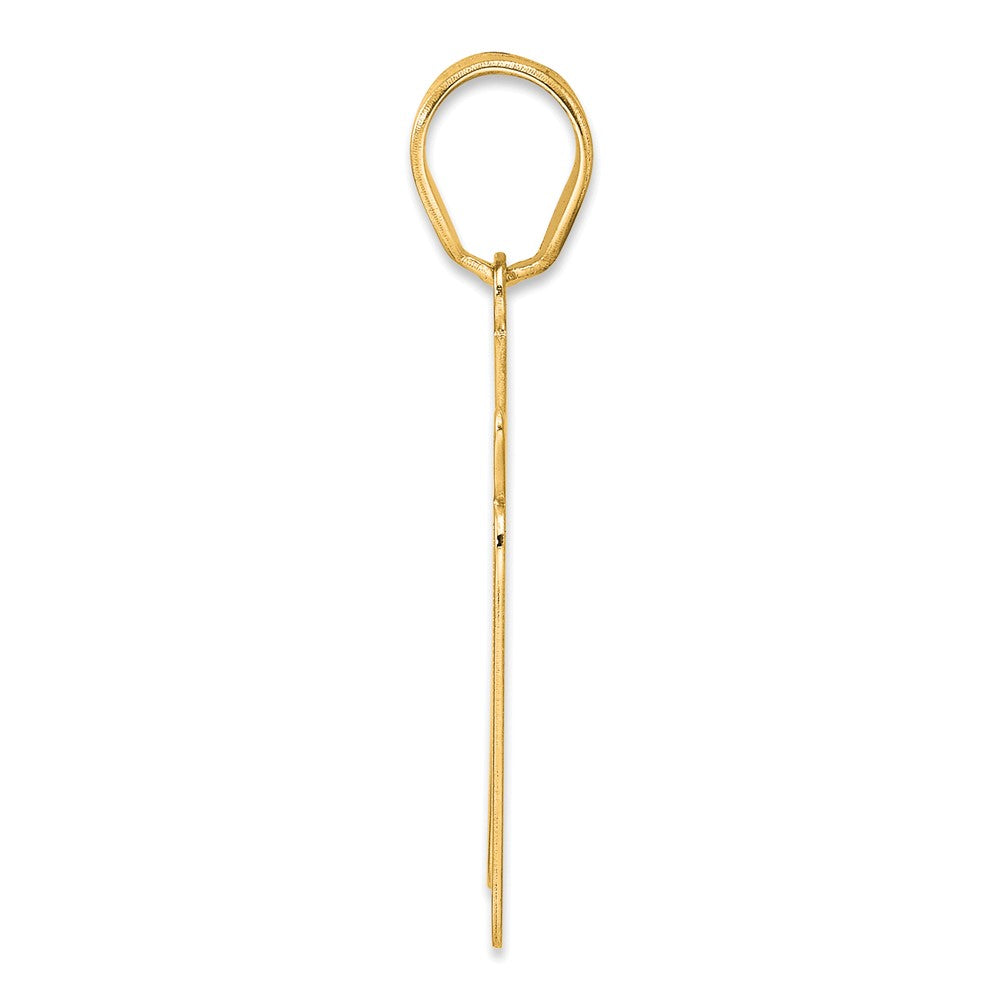 14k Brushed Border Script Number 71 Pendant