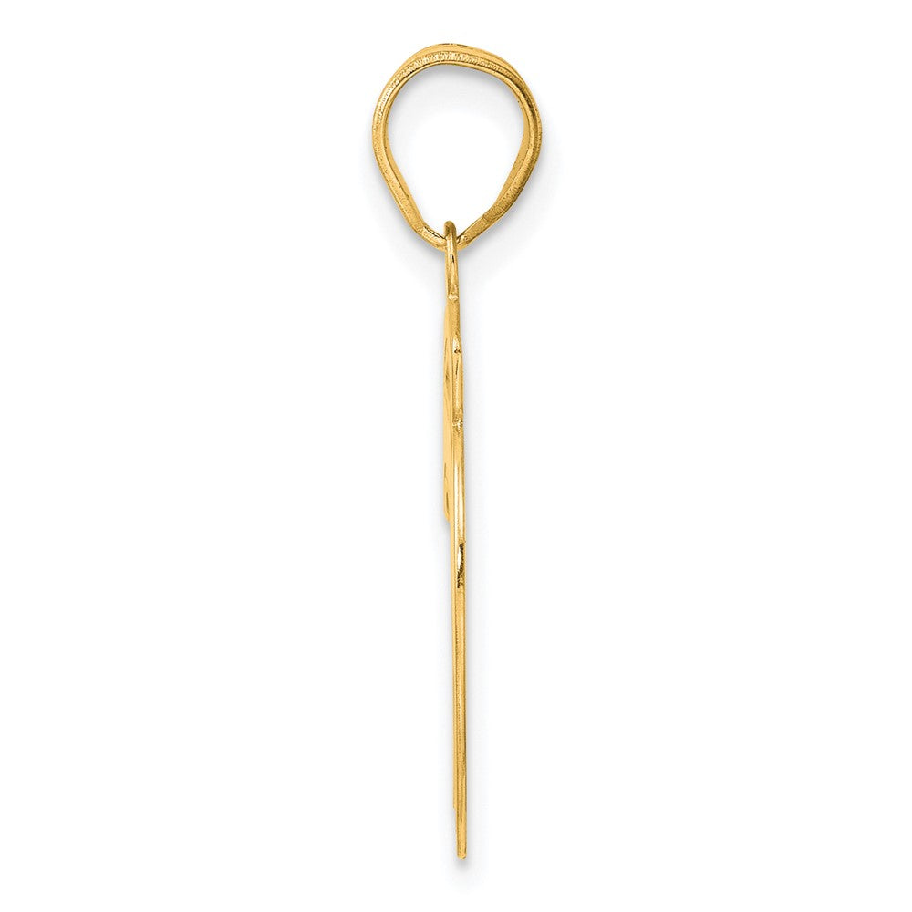 14k Brushed Border Script Number 79 Pendant