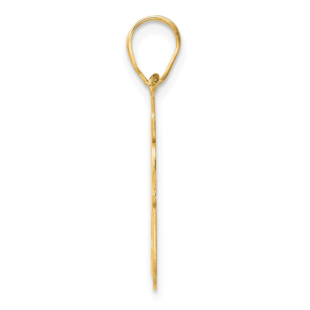 14k Brushed Border Script Number 80 Pendant