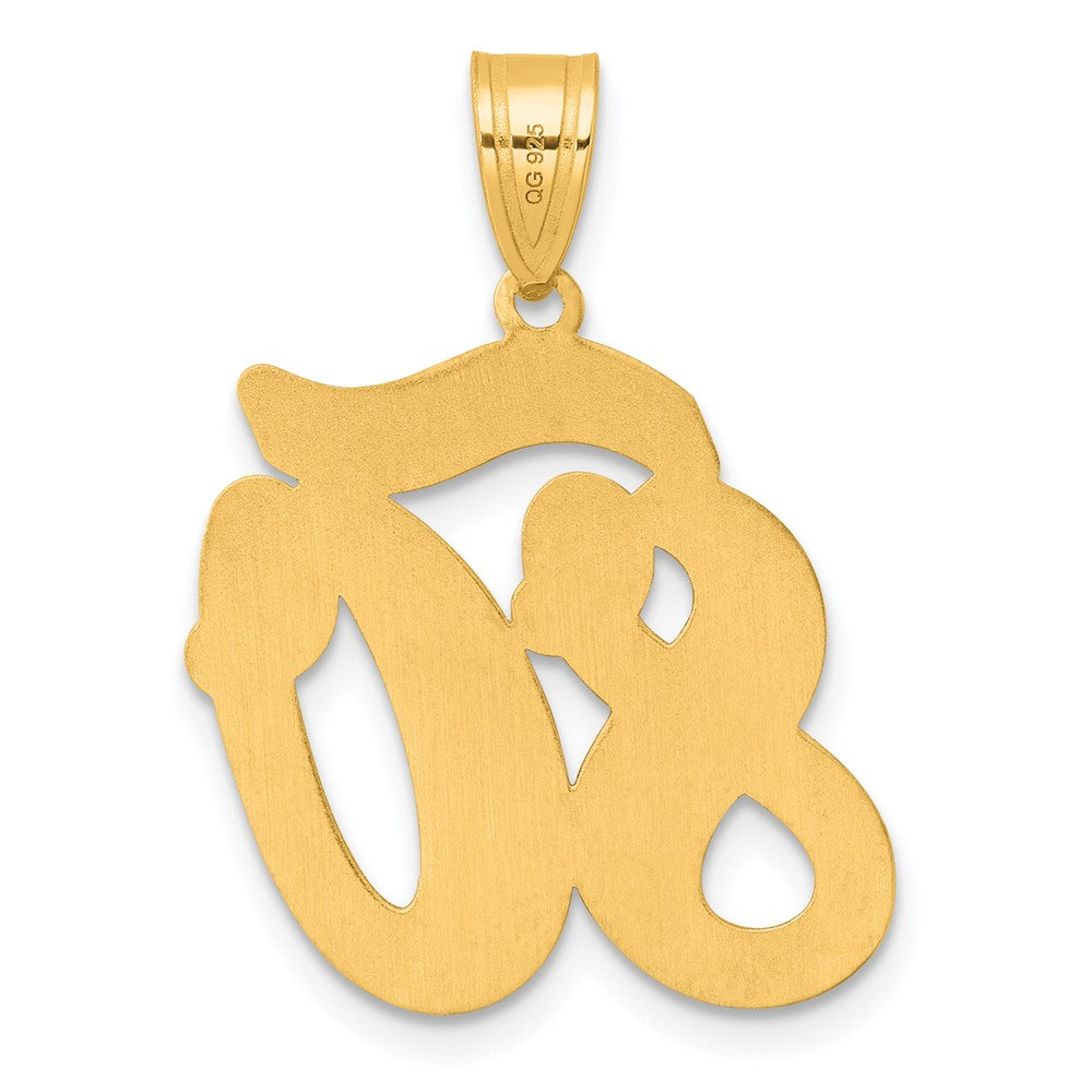 14k Brushed Border Script Number 80 Pendant