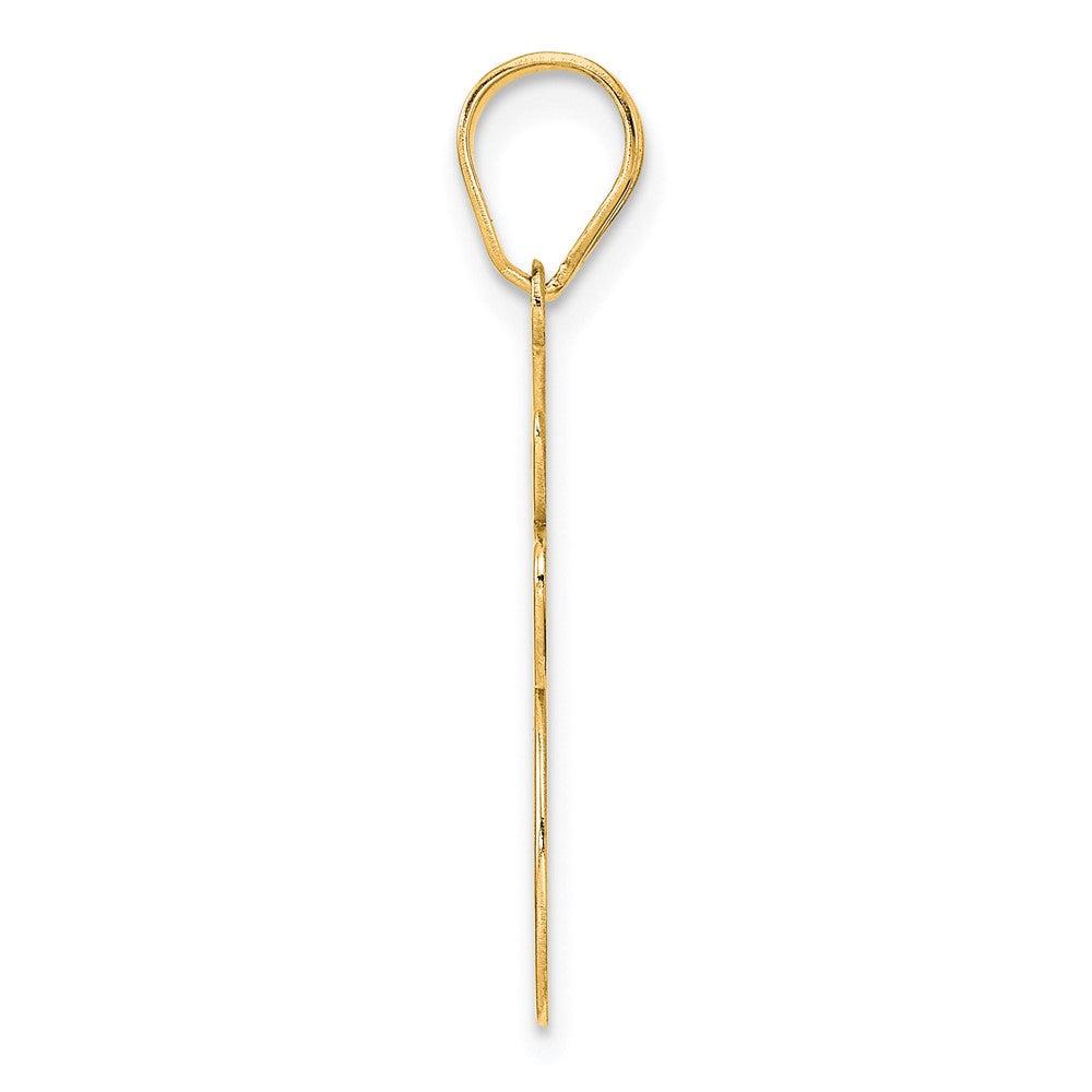 14k Brushed Border Script Number 85 Pendant