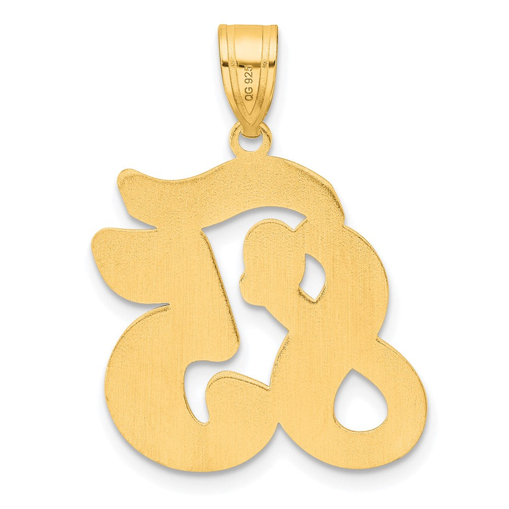 14k Brushed Border Script Number 85 Pendant