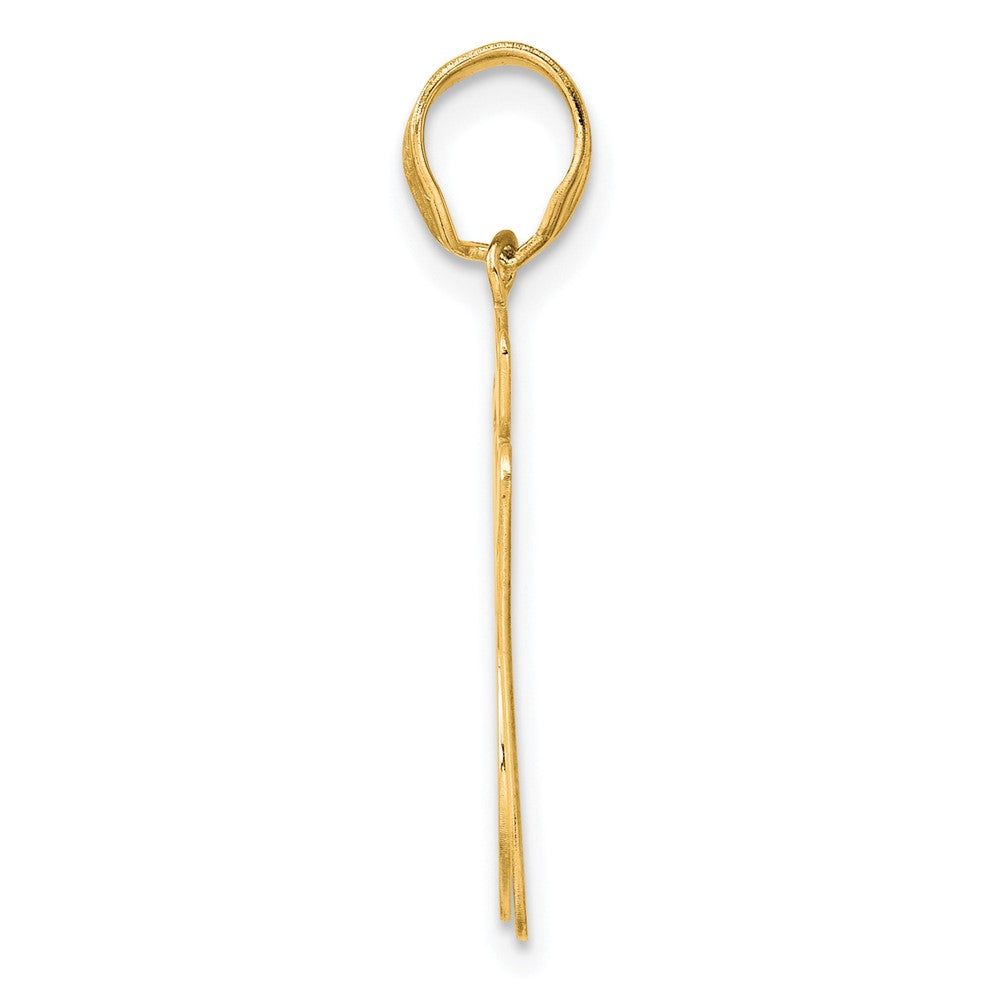 14k Brushed Border Script Number 87 Pendant