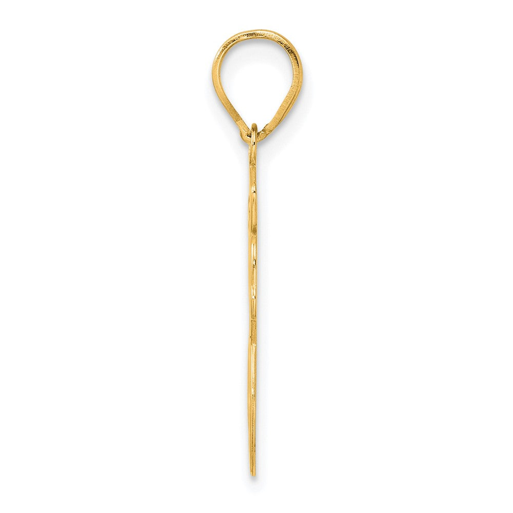 14k Brushed Border Script Number 88 Pendant