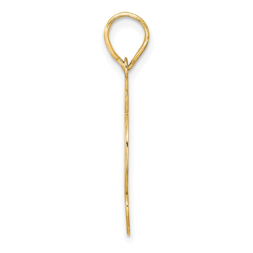 14k Brushed Border Script Number 92 Pendant