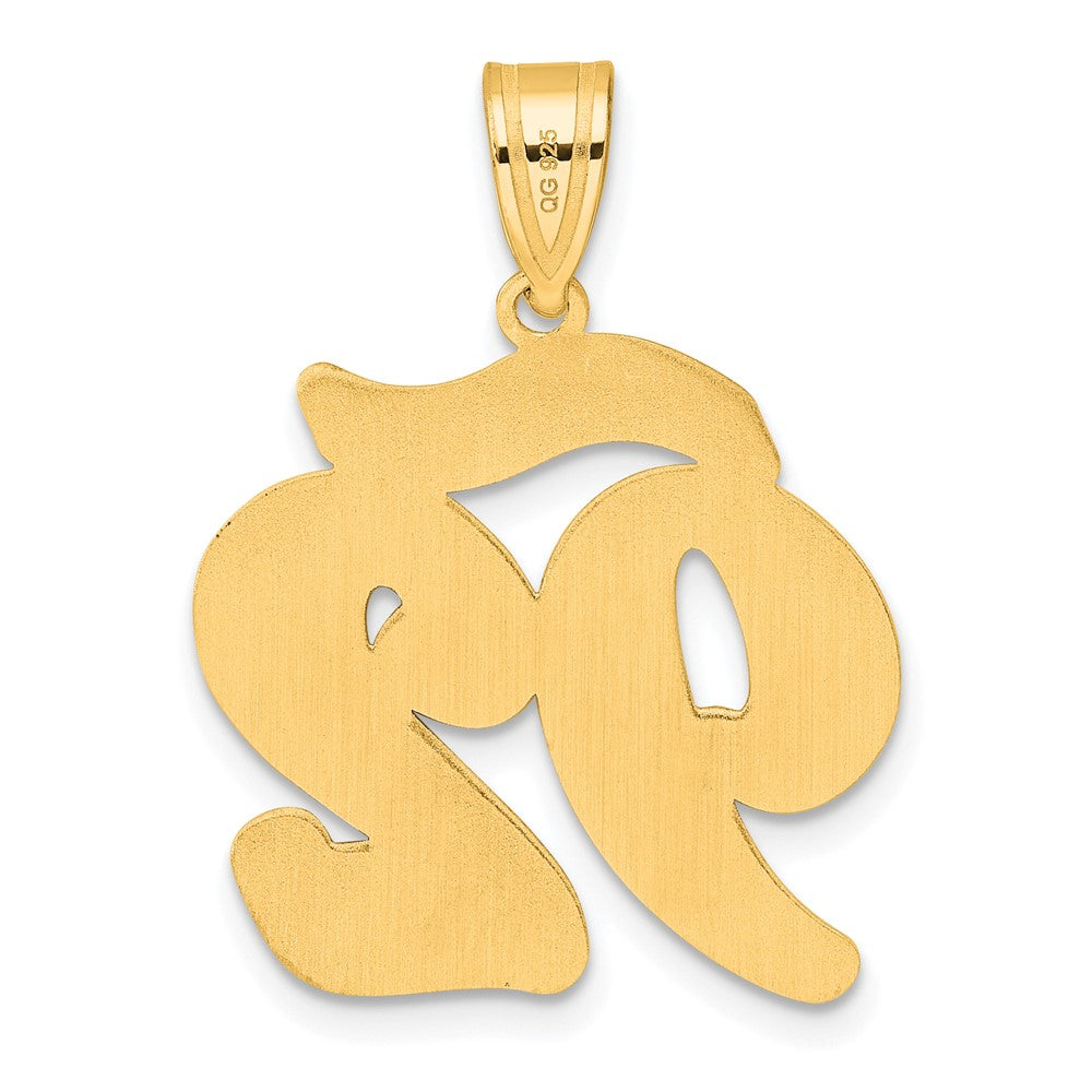 14k Brushed Border Script Number 92 Pendant