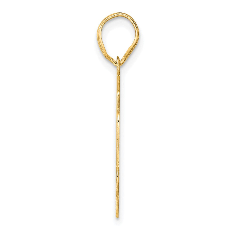 14k Brushed Border Script Number 94 Pendant