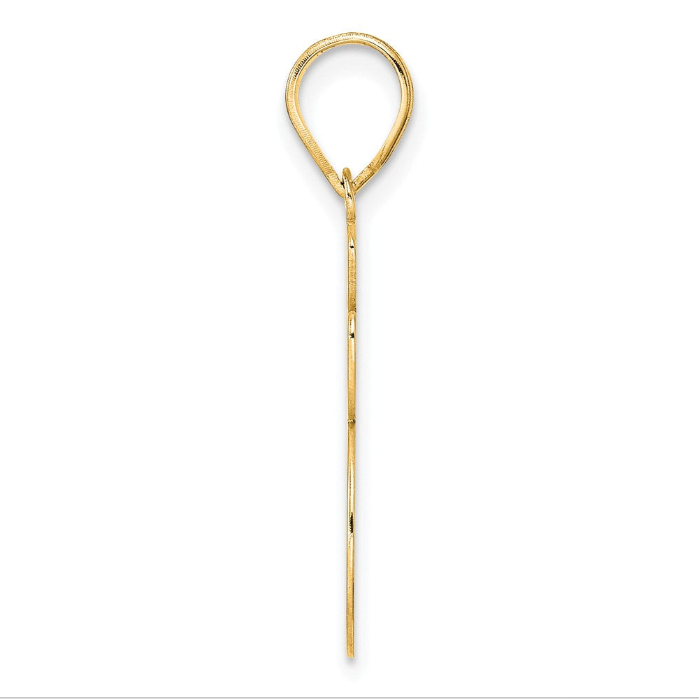 14k Brushed Border Script Number 95 Pendant