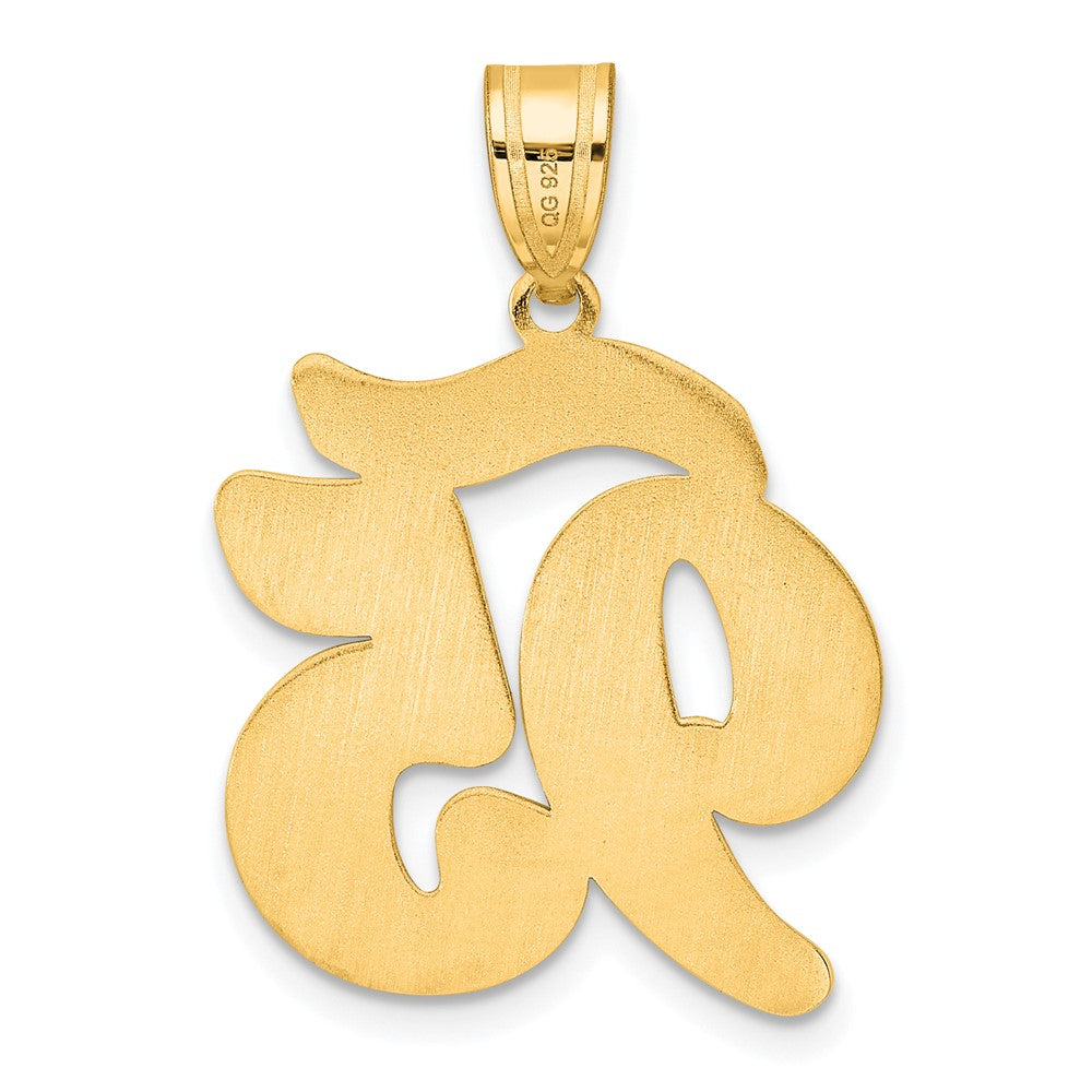 14k Brushed Border Script Number 95 Pendant
