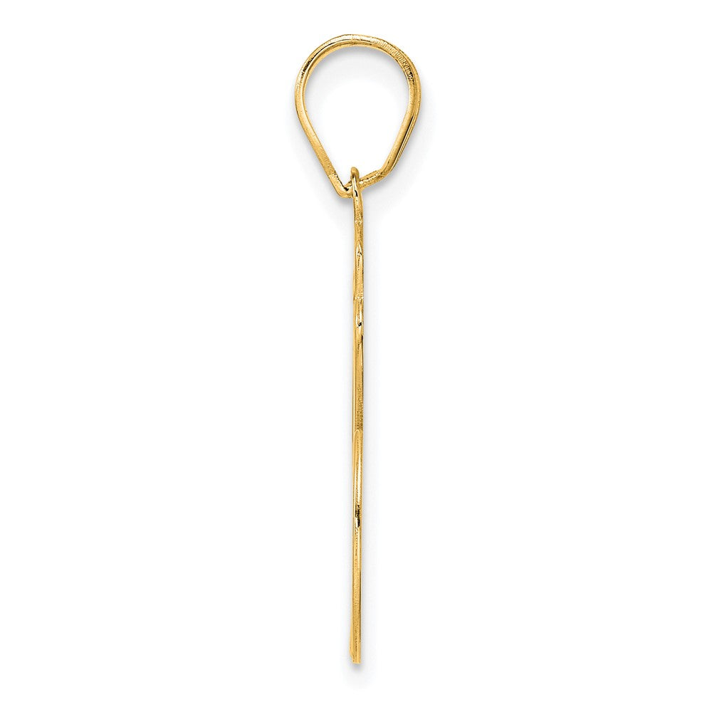 14k Brushed Border Script Number 96 Pendant