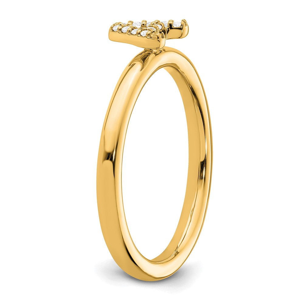 14K Stackable Diamond Initial A Ring