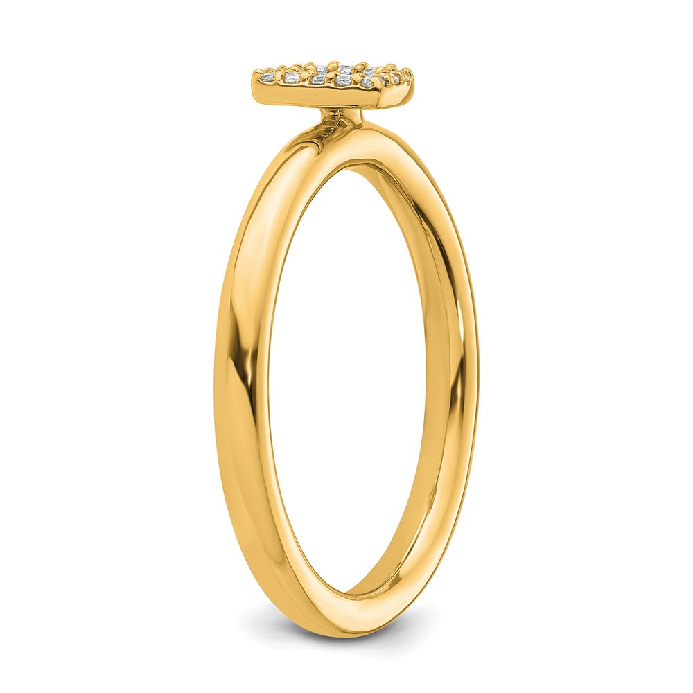 14K Stackable Diamond Initial D Ring